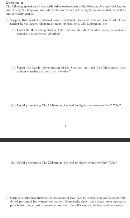 Solved Question 1: The following questions all deal with | Chegg.com