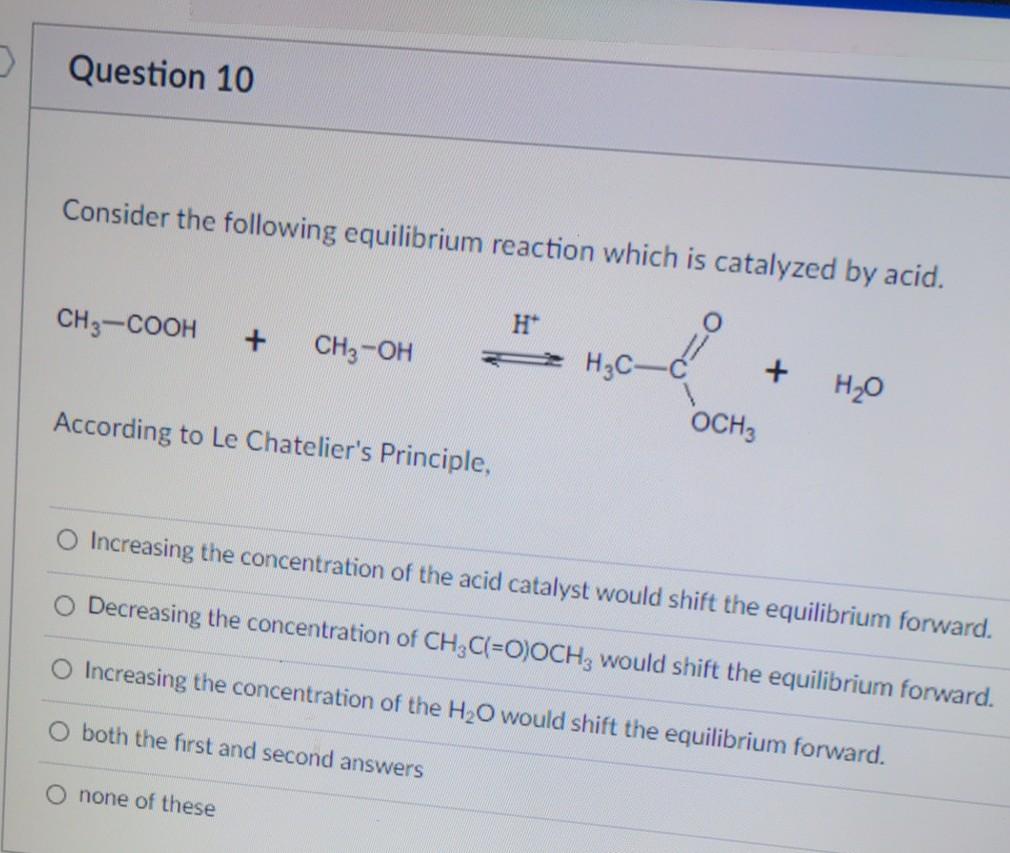 Solved 3 Question 10 Consider The Following Equilibrium | Chegg.com