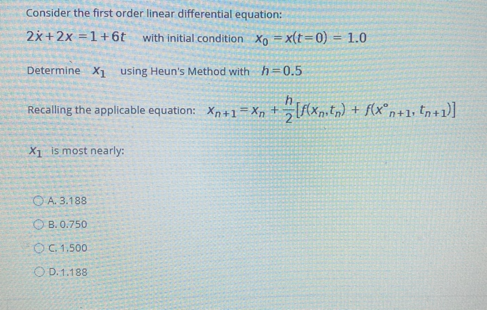 Solved Consider the first order linear differential | Chegg.com