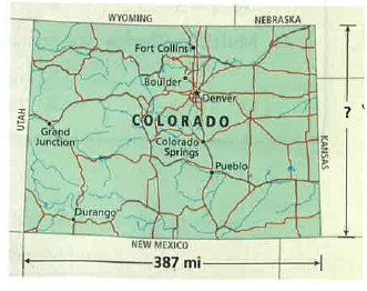 Solved Estimation Colorado Is Almost A Perfect Rectangle On A Map Chegg Com