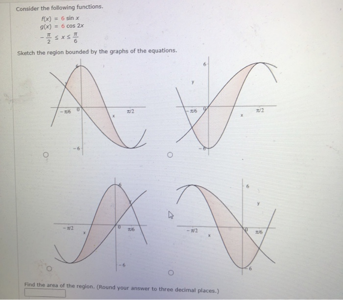 Solved Consider the following functions. f(x) 8 sin x 9(x) = | Chegg.com