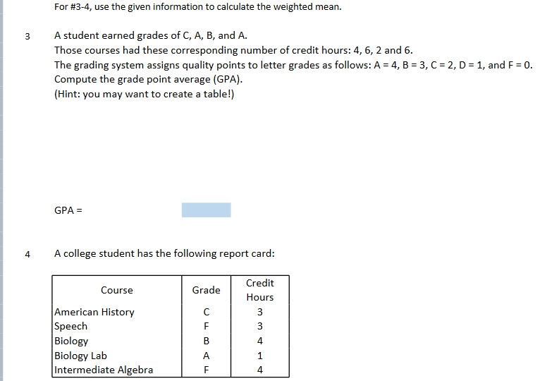 Solved The grading system assigns quality points to letter | Chegg.com