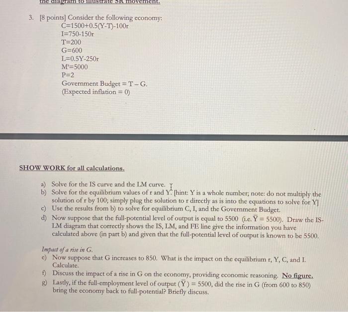 Solved the diagram to 3. [8 points] Consider the following | Chegg.com