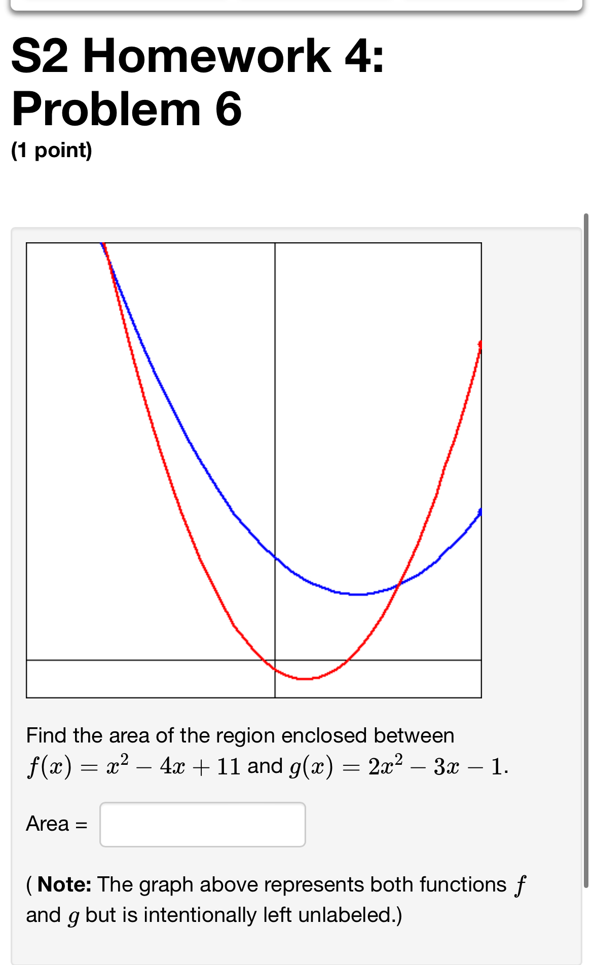 Solved S2 ﻿Homework 4: Problem 6(1 ﻿point)Find the area of | Chegg.com