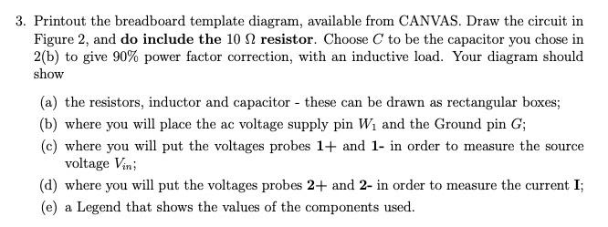 3. Printout the breadboard template diagram, | Chegg.com