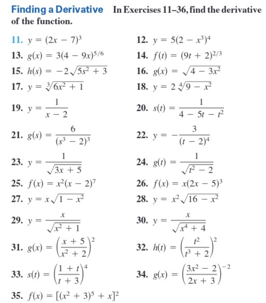 Solved Finding a Derivative In Exercises 11-36, ﻿find the | Chegg.com