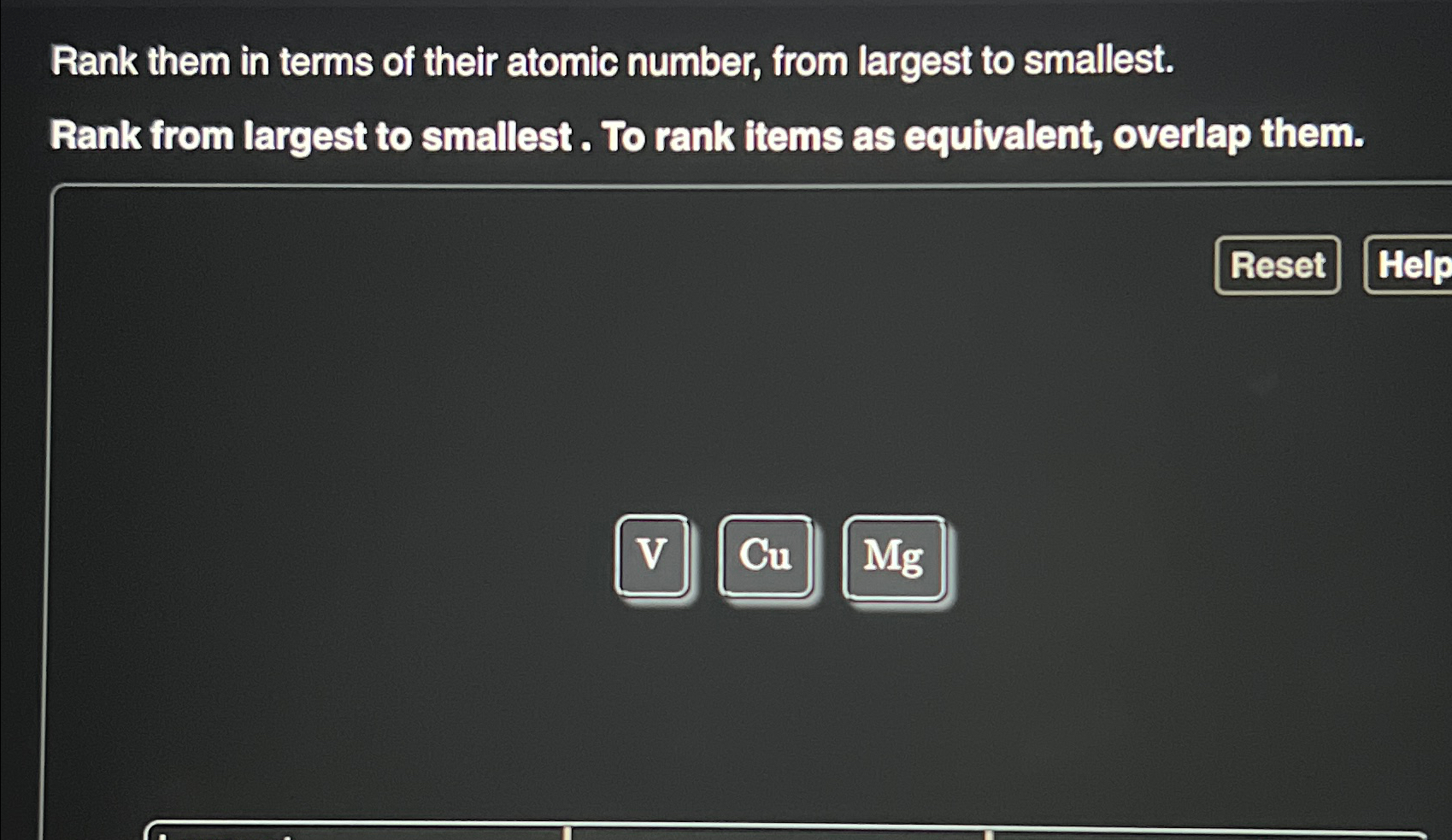 Solved Rank them in terms of their atomic number, from | Chegg.com