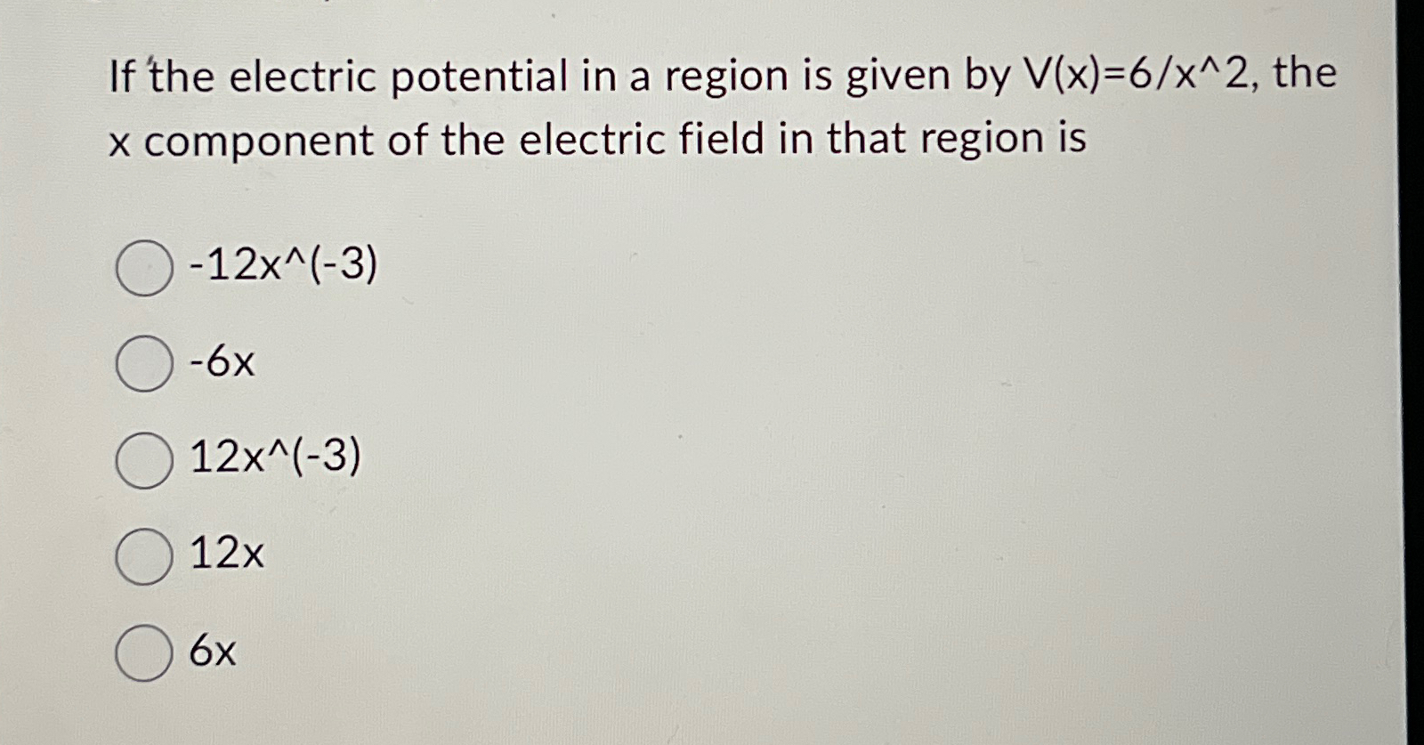 Solved If the electric potential in a region is given by | Chegg.com