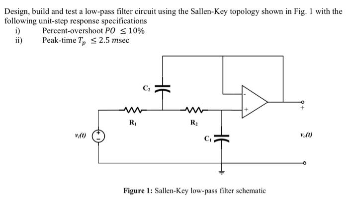 Solved Design, build and test a low-pass filter circuit Circuit Diagram
