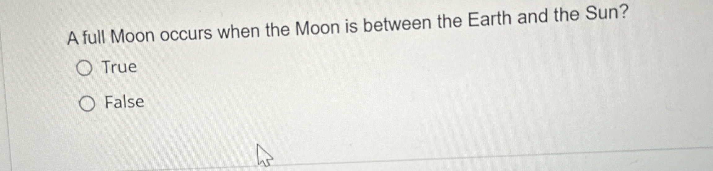 Solved A full Moon occurs when the Moon is between the Earth | Chegg.com