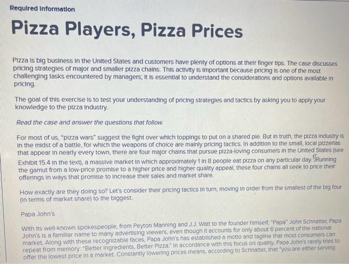 Solved Pizza is big business in the United States and | Chegg.com