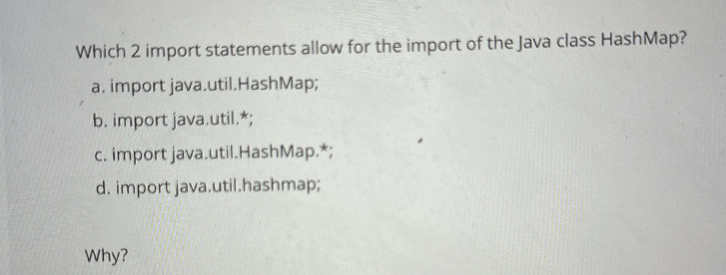 Which 2 ﻿import statements allow for the import of | Chegg.com