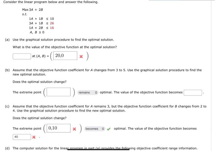 Solved Consider the linear program below and answer the | Chegg.com