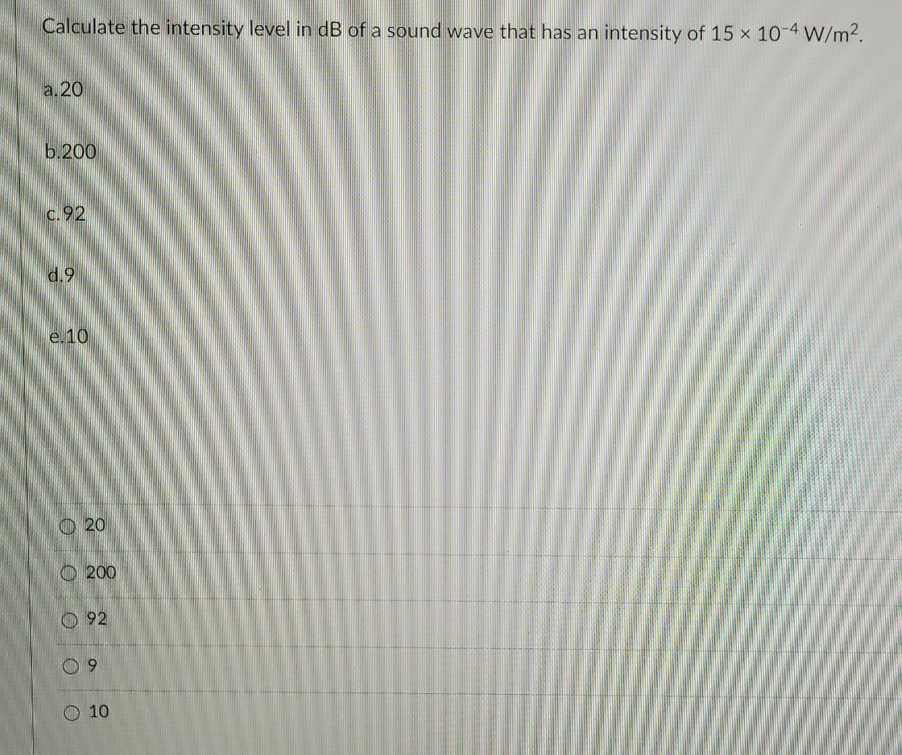 Solved Calculate the intensity level in dB of a sound wave | Chegg.com