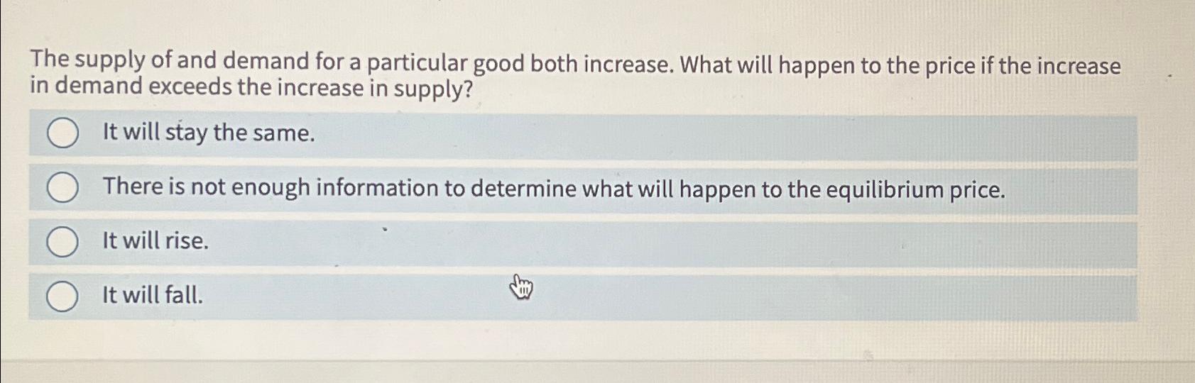 Solved The supply of and demand for a particular good both | Chegg.com