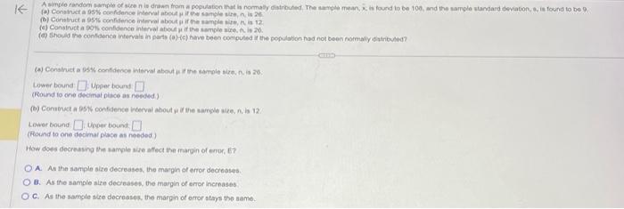 Solved (b) Construct a 95 th confidence interval about if if | Chegg.com
