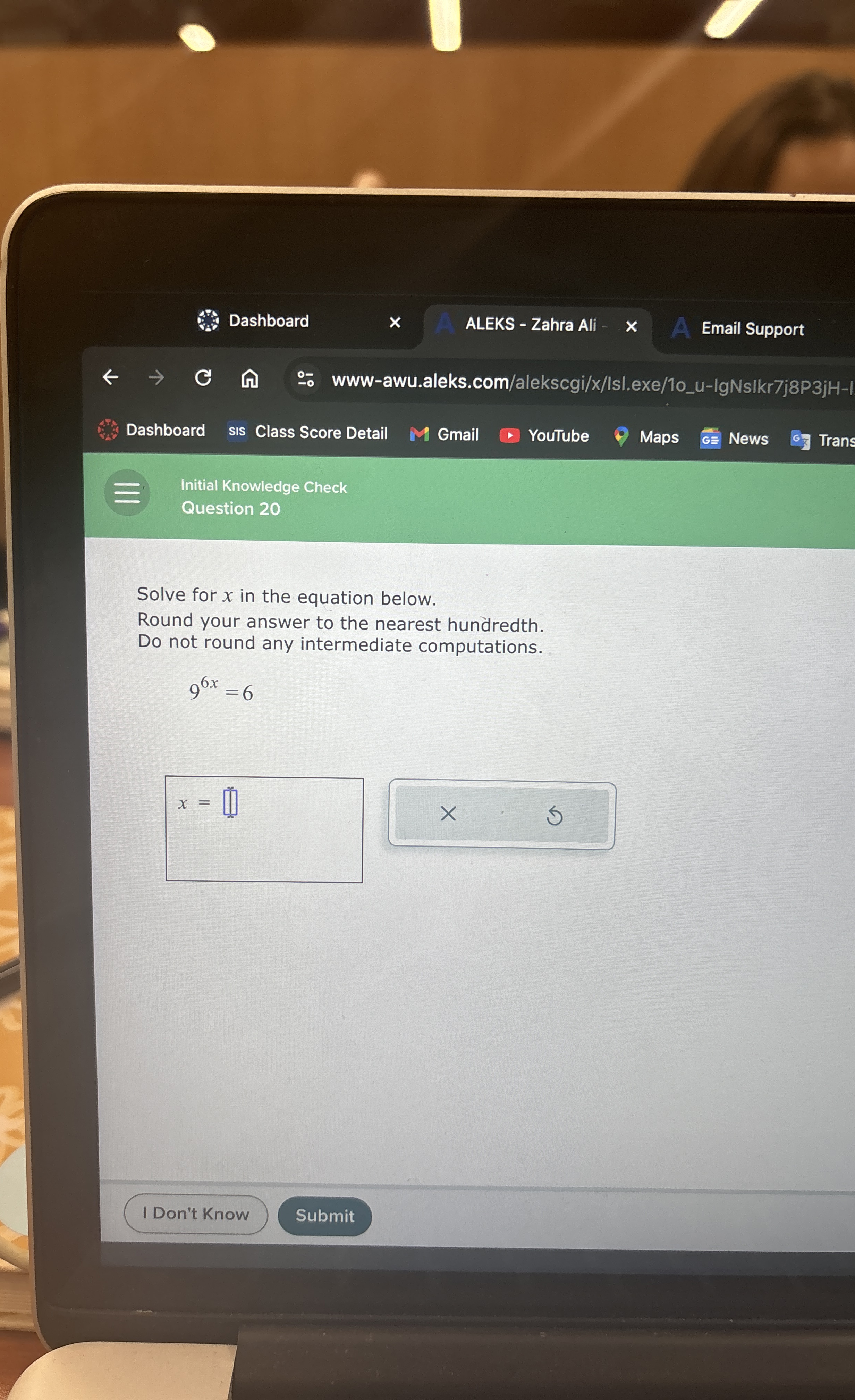 Solved Solve for x ﻿in the equation below.Round your answer | Chegg.com