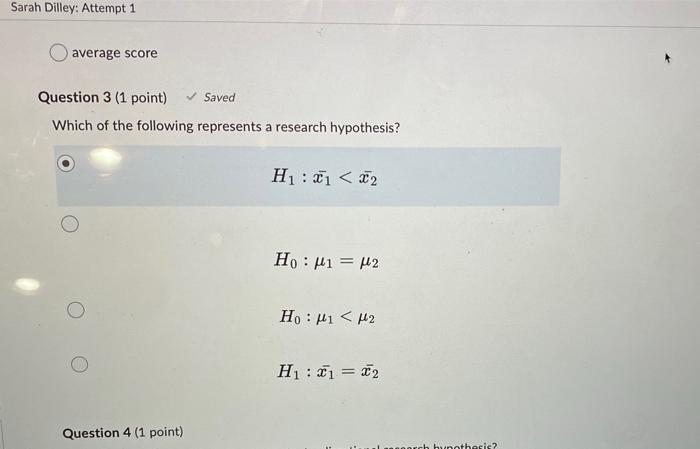 Solved Which of the following represents a research | Chegg.com