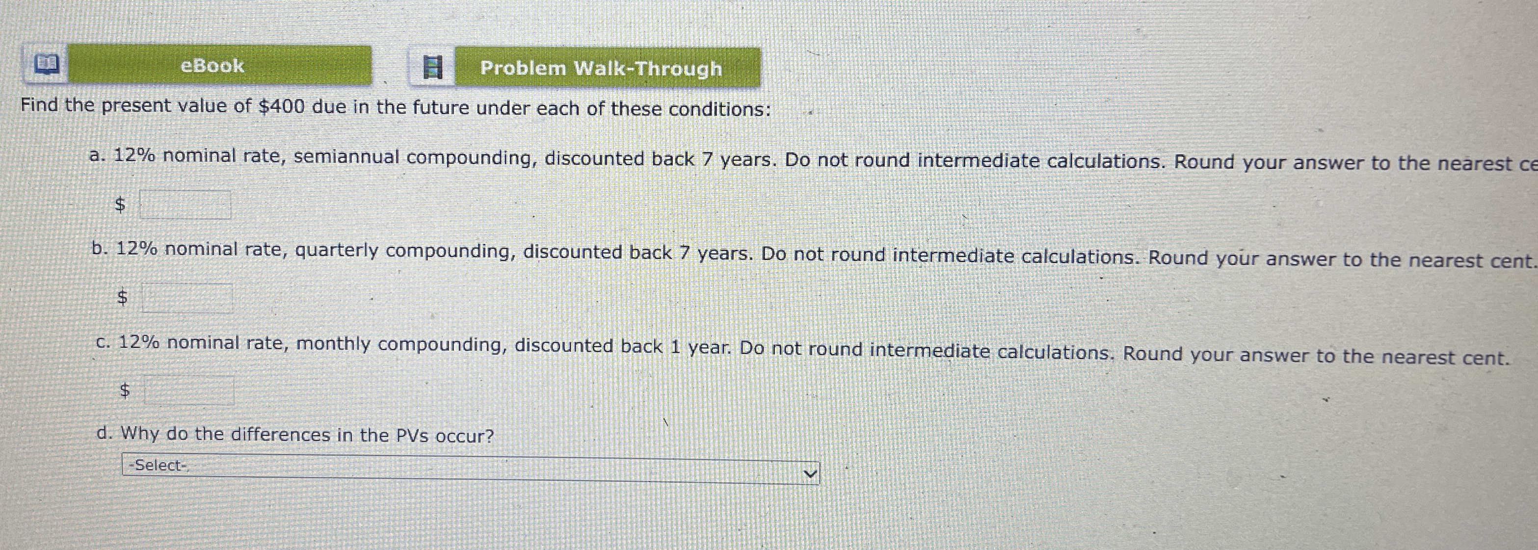 Solved eBookProblem Walk-ThroughFind the present value of | Chegg.com