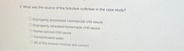 case study botulism sarah answers