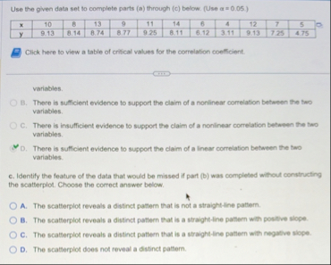 Solved Use the given data set to complete parts (a) through | Chegg.com