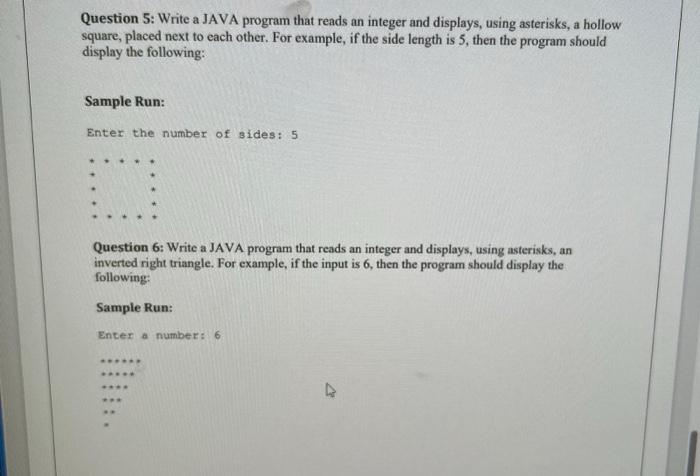 Solved Question 5: Write a JAVA program that reads an | Chegg.com