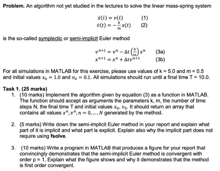 Problem An Algorithm Not Yet Studied In The Lectu Chegg Com