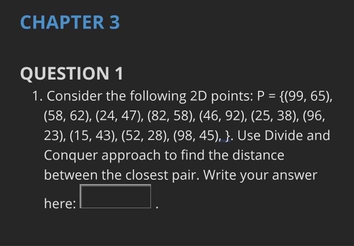 Solved QUESTION 1 1. Consider the following 2D points: | Chegg.com