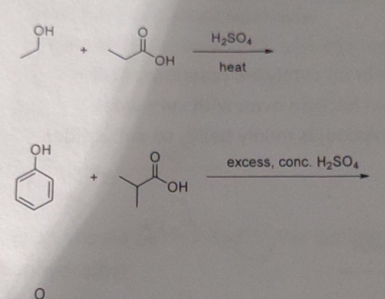 Solved он . H2SO4 Он heat ОН excess, conc. H2SO4 VEOMA ОН | Chegg.com