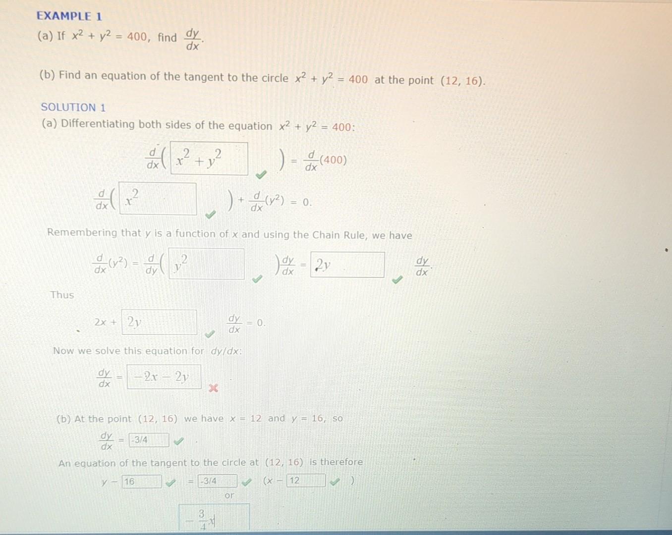 Solved solution 2 b solving the equation x2 y2 400 we get chegg