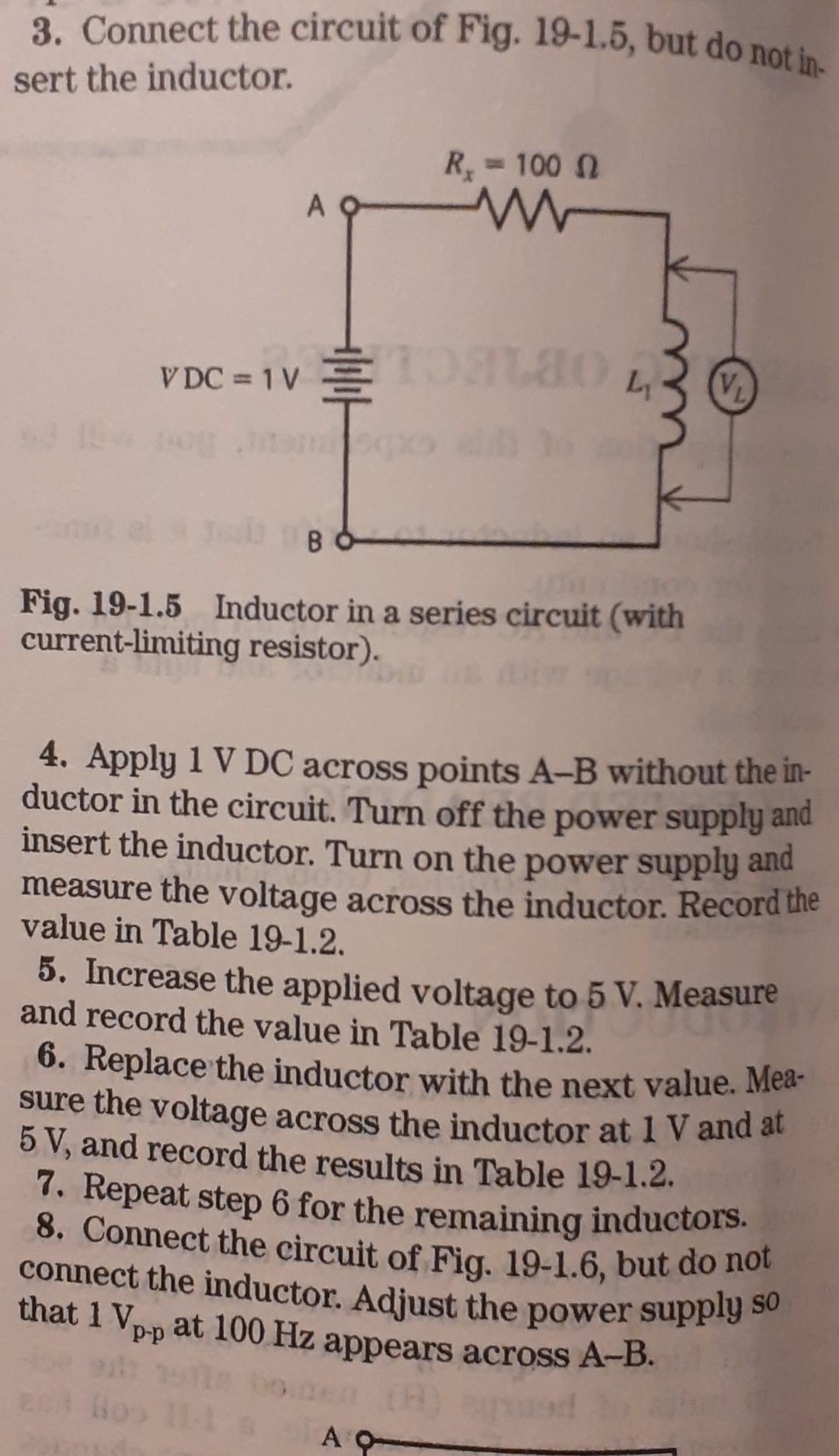 Solved TABLE 191.2 Inductors Value (H) and Resistance Vr=1