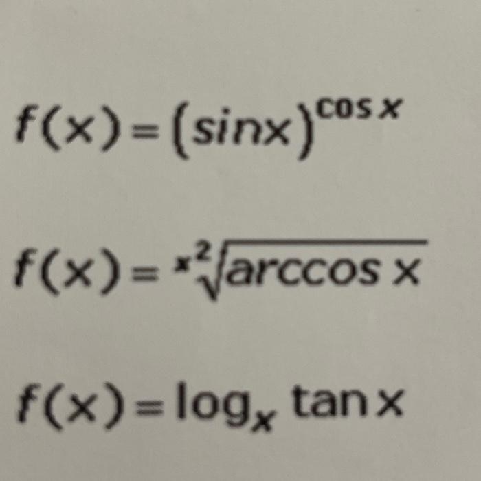 Solved Fx X2 Arccos X Cos X Fxsinx Cos X Fx