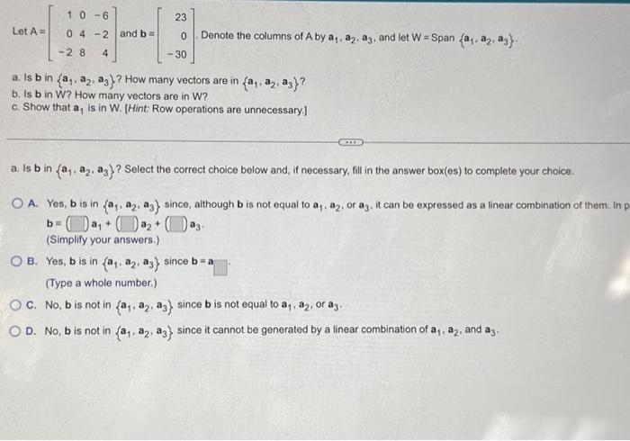 Solved Let A = 10-6 0 42 and b = -28 4 23 0 - 30 Denote the | Chegg.com