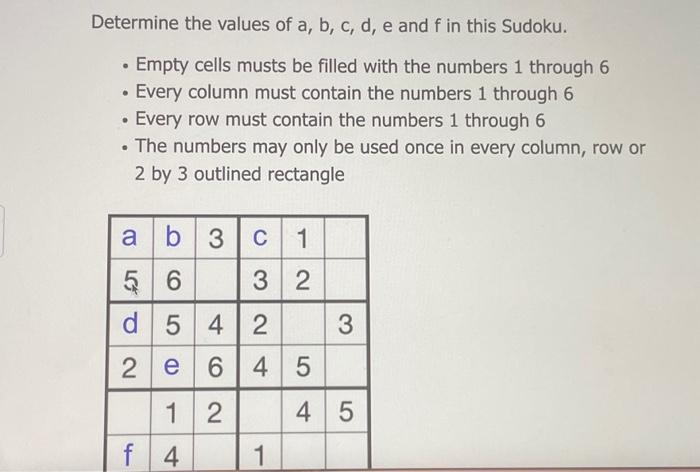 Sudoku - Your attention. Sudoku puzzle, easy level, #282 Sudoku 6x6,  separated by smaller rectangles of 2x3 cells. It is necessary to fill empty  cells with numbers from 1 to 6, each