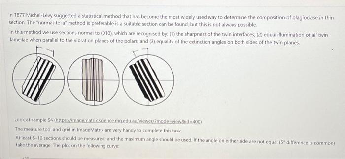 In 1877 Michel-Levy suggested a statistical method | Chegg.com