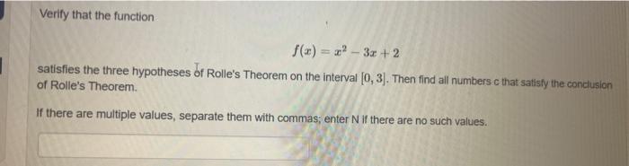 Solved Verify That The Function F X X2−3x 2 Satisfies The