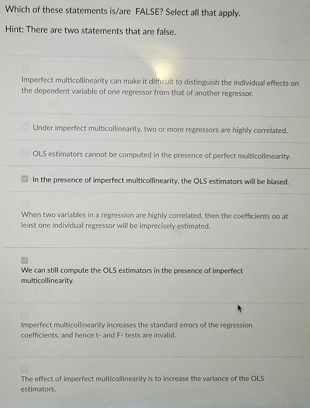 Solved Which Of These Statements Is Are False Select All