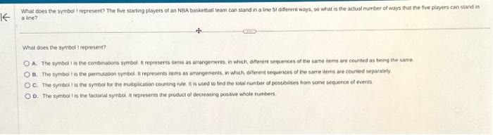 What Does the Symbol ! Represent? NBA Players Stand in Line 5! Ways