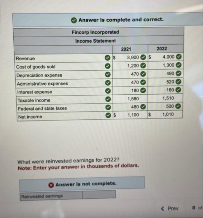 Solved Revenue Cost Of Goods Sold Depreciation Expense Chegg Com