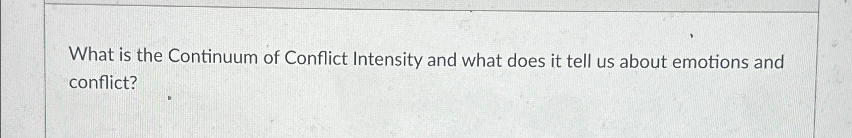 Solved What is the Continuum of Conflict Intensity and what | Chegg.com