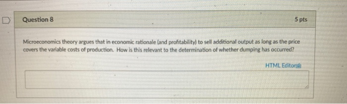 Solved Question 8 5 Pts Microeconomics Theory Argues That In | Chegg.com