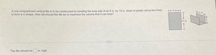 Solved A one compartment vertical file is to be constructed | Chegg.com
