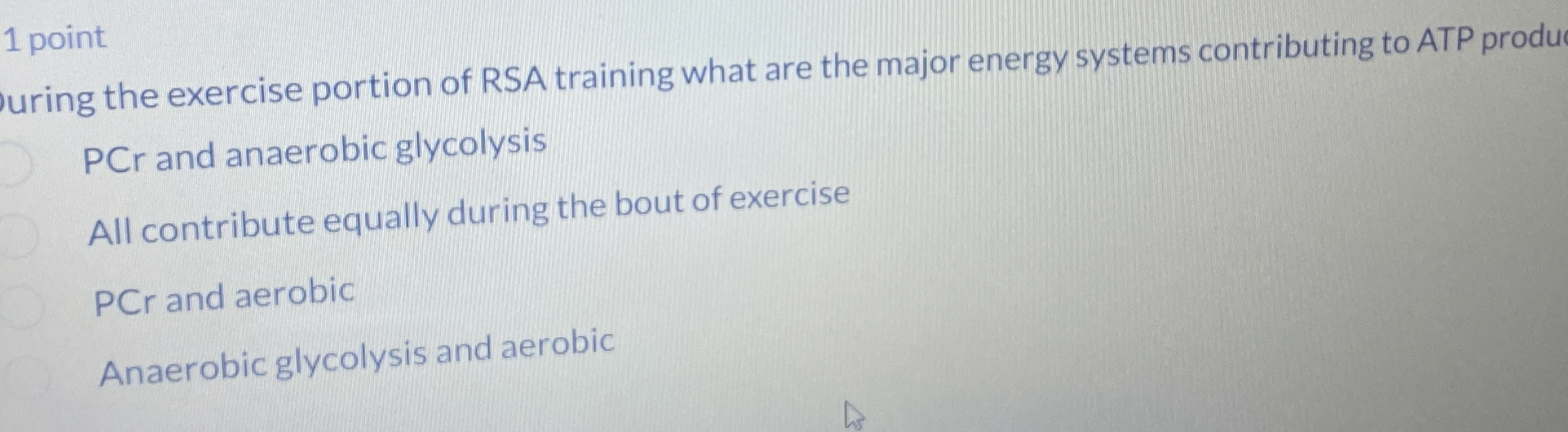 Solved 1 ﻿pointuring the exercise portion of RSA training | Chegg.com