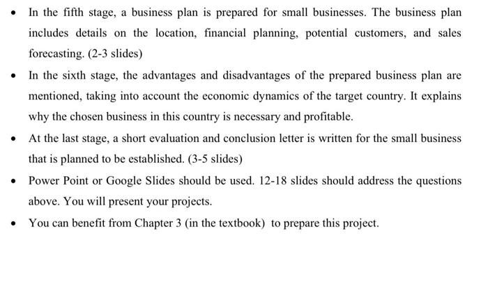 fifth and last section of a business plan