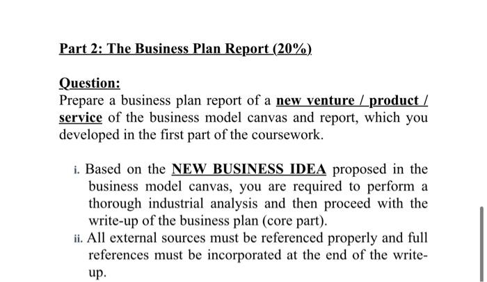 report writing in business plan