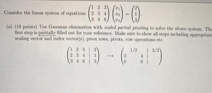 Solved 0190-0 Consider the linear system of equations (2 3 4 | Chegg.com