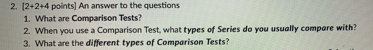 Solved 2. [2+2+4 points] An answer to the questions 1. What | Chegg.com