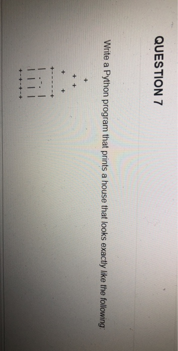 Solved QUESTION 7 Write a Python program that prints a house | Chegg.com