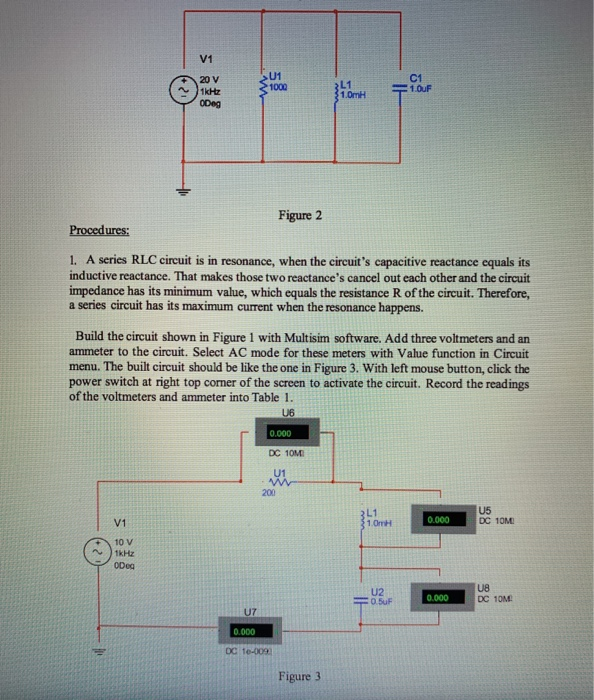 Solved Experiment 3 Testing Series Parallel Resonances Chegg Com