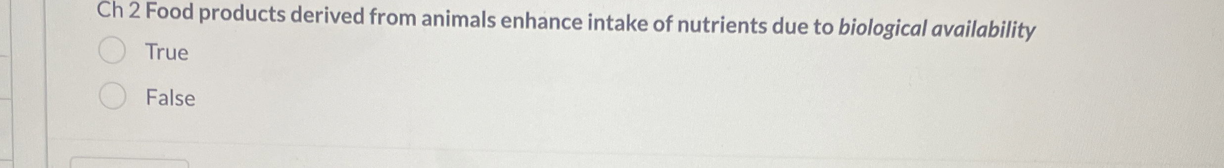 Solved Ch 2 ﻿Food products derived from animals enhance Chegg com